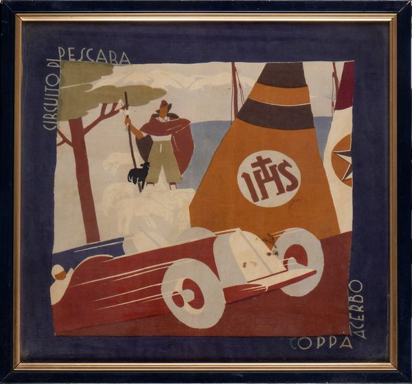 Foulard per la COPPA ACERBO - Circuito di Pescara  - Asta Memorabilia, Militaria, Ordini Cavallereschi - Associazione Nazionale - Case d'Asta italiane