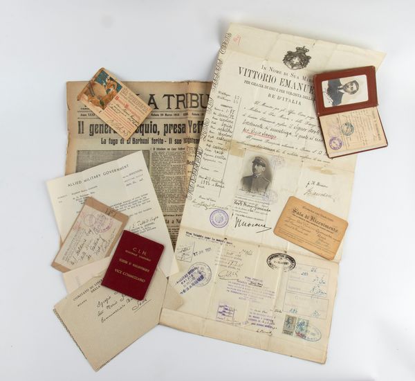 Lotto di documenti del CLN ed altro  - Asta Memorabilia, Militaria, Ordini Cavallereschi - Associazione Nazionale - Case d'Asta italiane