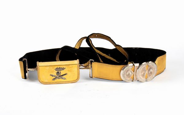 Italia, Regno, bandoliera di artiglieria con dedica  - Asta Memorabilia, Militaria, Ordini Cavallereschi - Associazione Nazionale - Case d'Asta italiane