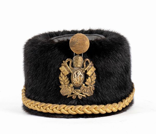 Raro colbacco da ufficiale della Guardia Palatina  - Asta Memorabilia, Militaria, Ordini Cavallereschi - Associazione Nazionale - Case d'Asta italiane