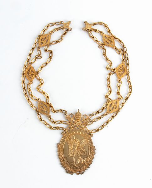 Collare per Avvocato del Tribunale della Sacra Rota  - Asta Memorabilia, Militaria, Ordini Cavallereschi - Associazione Nazionale - Case d'Asta italiane