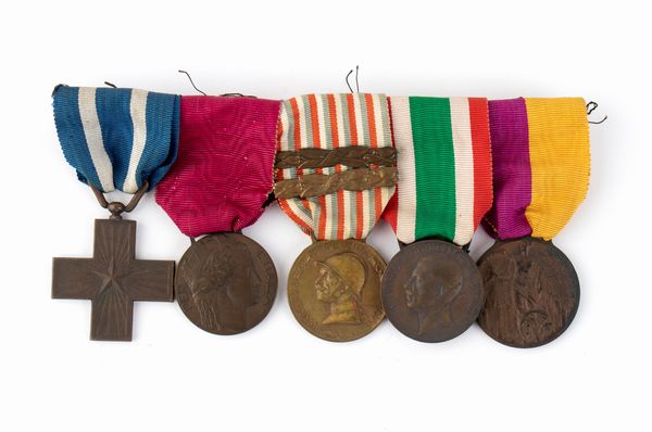 Medagliere misto  - Asta Memorabilia, Militaria, Ordini Cavallereschi - Associazione Nazionale - Case d'Asta italiane