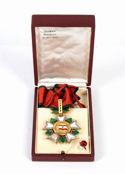 Libano, ordine del Cedro, insegna di commendatore  - Asta Memorabilia, Militaria, Ordini Cavallereschi - Associazione Nazionale - Case d'Asta italiane
