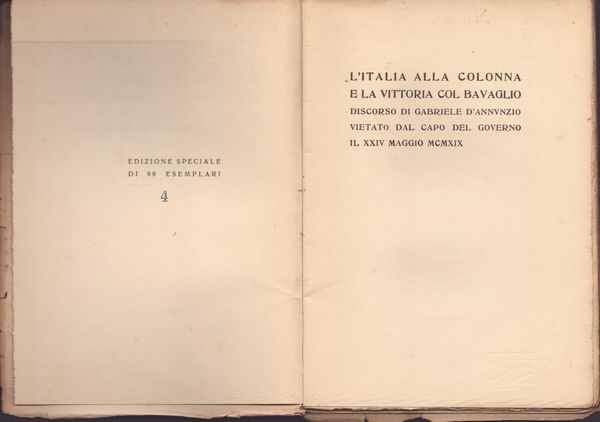 D'annunzio, Gabriele (Pescara, 12 marzo 1863 – Gardone Riviera, 1º marzo 1938)  - Asta Memorabilia, Militaria, Ordini Cavallereschi - Associazione Nazionale - Case d'Asta italiane