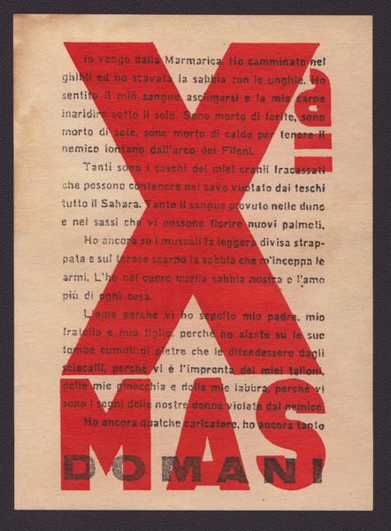X° MAS volantino propaganda arruolamento  - Asta Memorabilia, Militaria, Ordini Cavallereschi - Associazione Nazionale - Case d'Asta italiane