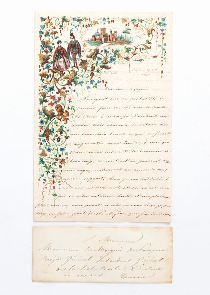 Eugenio di Savoia Carignano, lettera autografa 1841  - Asta Memorabilia, Militaria, Ordini Cavallereschi - Associazione Nazionale - Case d'Asta italiane