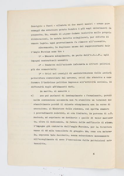 Documento AGIP a firma MUSSOLINI  - Asta Memorabilia, Militaria, Ordini Cavallereschi - Associazione Nazionale - Case d'Asta italiane