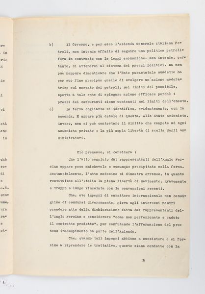 Documento AGIP a firma MUSSOLINI  - Asta Memorabilia, Militaria, Ordini Cavallereschi - Associazione Nazionale - Case d'Asta italiane