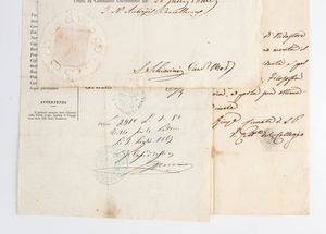 Documenti pontifici PIO IX periodo 1840-1860  - Asta Memorabilia, Militaria, Ordini Cavallereschi - Associazione Nazionale - Case d'Asta italiane