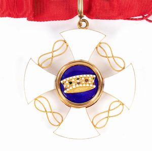 Ordine della Corona d'Italia, insegna di commendatore di periodo umbertino  - Asta Memorabilia, Militaria, Ordini Cavallereschi - Associazione Nazionale - Case d'Asta italiane