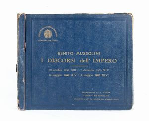 Mussolini, Benito  (Dovia di Predappio, 29 luglio 1883 – Giulino di Mezzegra, 28 aprile 1945)  - Asta Memorabilia, Militaria, Ordini Cavallereschi - Associazione Nazionale - Case d'Asta italiane