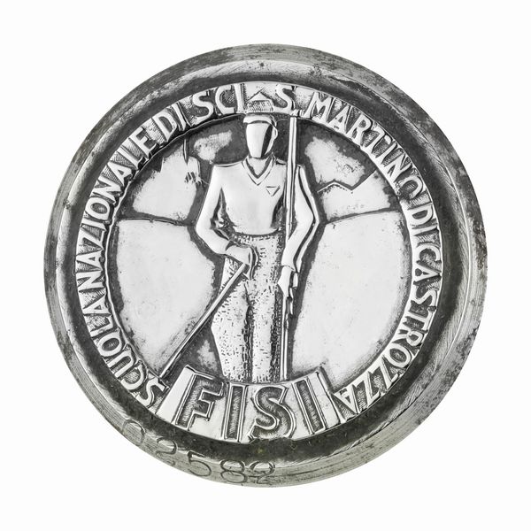 P Fisi Scuola Nazionale Di Sci San Martino Di Castrozza 41 x 39 mm  - Asta Conii e Punzoni della Storica Fabbrica di Medaglie Lorioli (1919-1950) - Associazione Nazionale - Case d'Asta italiane