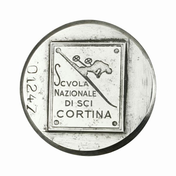 P Scuola Nazionale Di Sci Cortina 41 x 42 mm  - Asta Conii e Punzoni della Storica Fabbrica di Medaglie Lorioli (1919-1950) - Associazione Nazionale - Case d'Asta italiane