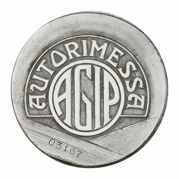 P Autorimessa Agip 76 x 43 mm  - Asta Conii e Punzoni della Storica Fabbrica di Medaglie Lorioli (1919-1950) - Associazione Nazionale - Case d'Asta italiane