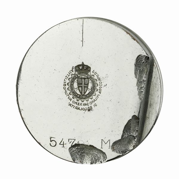 N Automobile Club Milano Prima Coppa Milano San Remo Automobilistica Di Regolarita 48 x 41 mm  - Asta Conii e Punzoni della Storica Fabbrica di Medaglie Lorioli (1919-1950) - Associazione Nazionale - Case d'Asta italiane