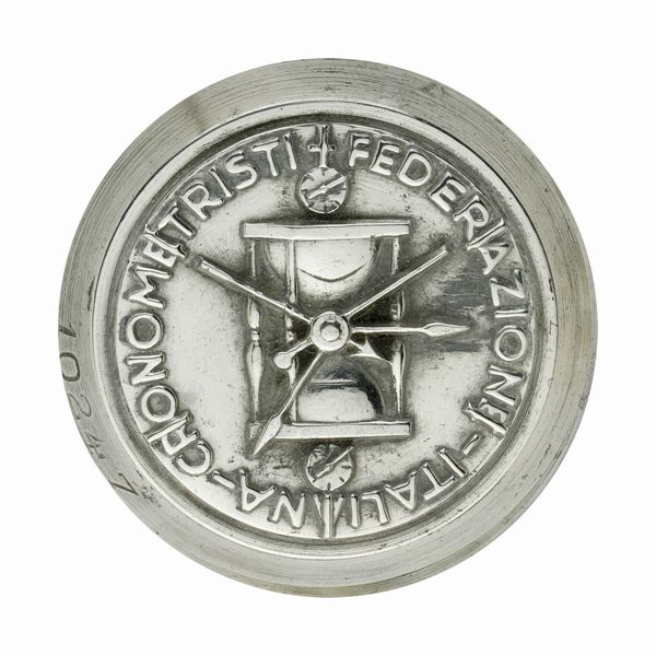 P Federazione Italiana Cronometristi 48 x 36 mm  - Asta Conii e Punzoni della Storica Fabbrica di Medaglie Lorioli (1919-1950) - Associazione Nazionale - Case d'Asta italiane