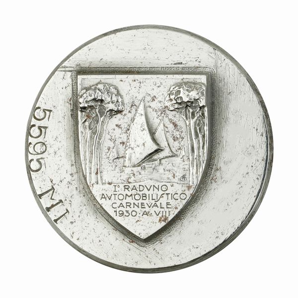 P I° Raduno Automobilistico Carnevale 1930 A. VIII 42 x 41 mm  - Asta Conii e Punzoni della Storica Fabbrica di Medaglie Lorioli (1919-1950) - Associazione Nazionale - Case d'Asta italiane