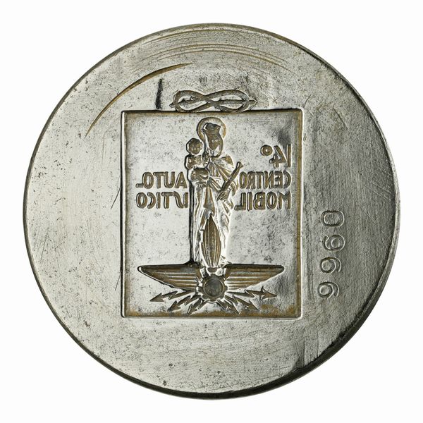 N XIV centro automobilistico 60 x 43 mm  - Asta Conii e Punzoni della Storica Fabbrica di Medaglie Lorioli (1919-1950) - Associazione Nazionale - Case d'Asta italiane