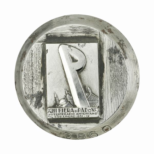 P XIII Fiera Di Padova Vii Centenario Antoniano 6-29 Giugno 1931 IX. 37 x 39 mm  - Asta Conii e Punzoni della Storica Fabbrica di Medaglie Lorioli (1919-1950) - Associazione Nazionale - Case d'Asta italiane