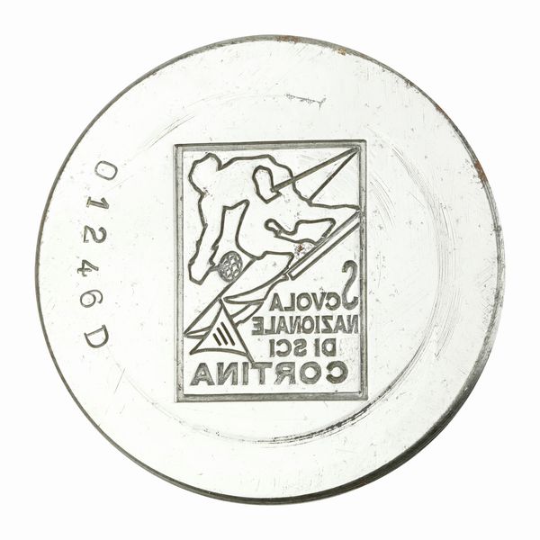 N Scuola Nazionale Di Sci Cortina. 69 x 53 mm  - Asta Conii e Punzoni della Storica Fabbrica di Medaglie Lorioli (1919-1950) - Associazione Nazionale - Case d'Asta italiane