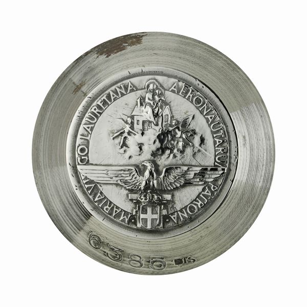 P Maria Virgo Lauretana Aeronatura Patrona. 42 x 43 mm  - Asta Conii e Punzoni della Storica Fabbrica di Medaglie Lorioli (1919-1950) - Associazione Nazionale - Case d'Asta italiane