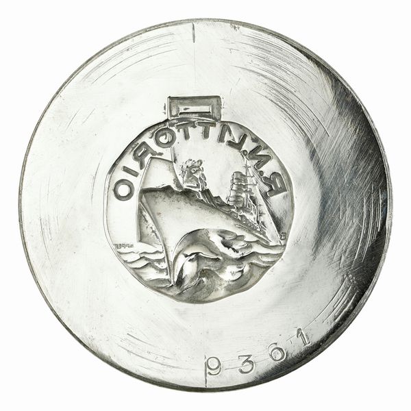 N R.N. Littorio (Nave Corazzata Da Battaglia) 52 x 50 mm  - Asta Conii e Punzoni della Storica Fabbrica di Medaglie Lorioli (1919-1950) - Associazione Nazionale - Case d'Asta italiane