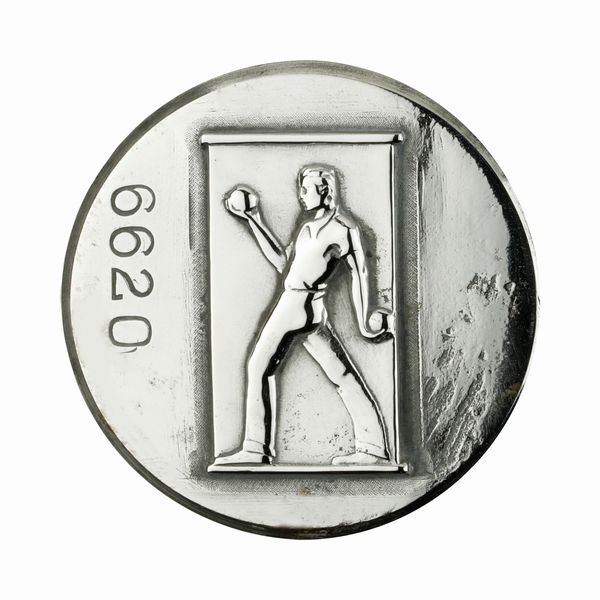 P Giocatore Di Bocce 37 x 37 mm  - Asta Conii e Punzoni della Storica Fabbrica di Medaglie Lorioli (1919-1950) - Associazione Nazionale - Case d'Asta italiane