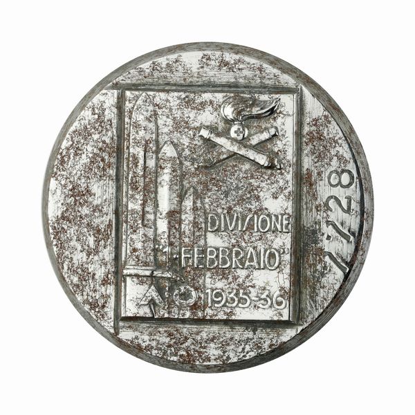 P Divisione Febbraio A O 1935-36 45 x 44 mm  - Asta Conii e Punzoni della Storica Fabbrica di Medaglie Lorioli (1919-1950) - Associazione Nazionale - Case d'Asta italiane