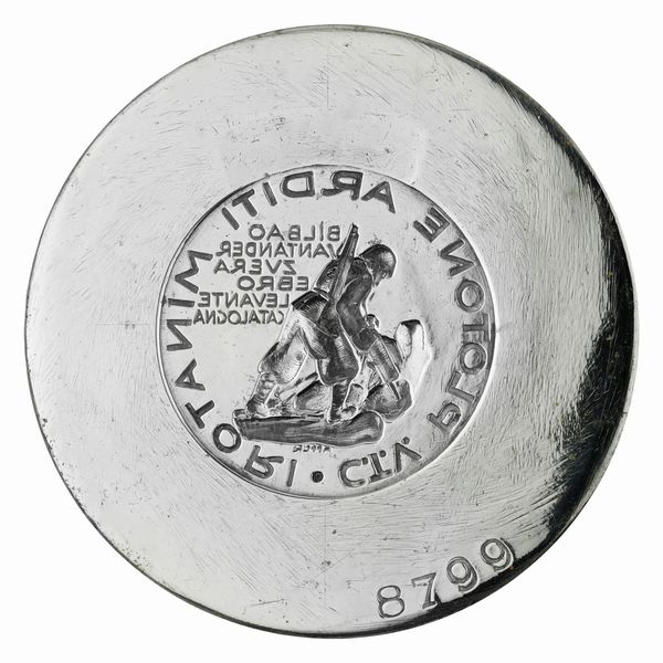 N Plotone Arditi Minatori C.T.V.Bilbao Santander Zuera Ebro Levante Catalogna. 62 x 50 mm  - Asta Conii e Punzoni della Storica Fabbrica di Medaglie Lorioli (1919-1950) - Associazione Nazionale - Case d'Asta italiane