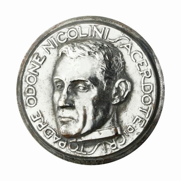 P Padre Oidone Nicolini Sacerdote Di Cristo 55 x 48 mm  - Asta Conii e Punzoni della Storica Fabbrica di Medaglie Lorioli (1919-1950) - Associazione Nazionale - Case d'Asta italiane