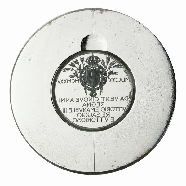 N MDCCC MCMXXV Da Venticinque Anni Regna Vittorio Emanuele III Re Saggio E Vittorioso 56 x 48 mm  - Asta Conii e Punzoni della Storica Fabbrica di Medaglie Lorioli (1919-1950) - Associazione Nazionale - Case d'Asta italiane