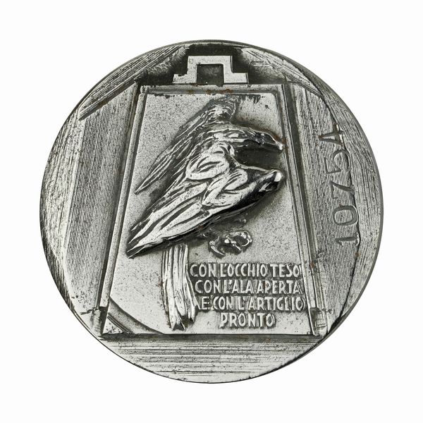 P Con L'Occhio Teso Con L'Ala Aperta E Con L'Artiglio Pronto 46 x 38 mm  - Asta Conii e Punzoni della Storica Fabbrica di Medaglie Lorioli (1919-1950) - Associazione Nazionale - Case d'Asta italiane
