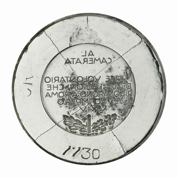 N Al Camerata Milite Volontario Delle Legioni Che Ridonarono A Roma Il Suo Impero XIV 52 x 46 mm  - Asta Conii e Punzoni della Storica Fabbrica di Medaglie Lorioli (1919-1950) - Associazione Nazionale - Case d'Asta italiane
