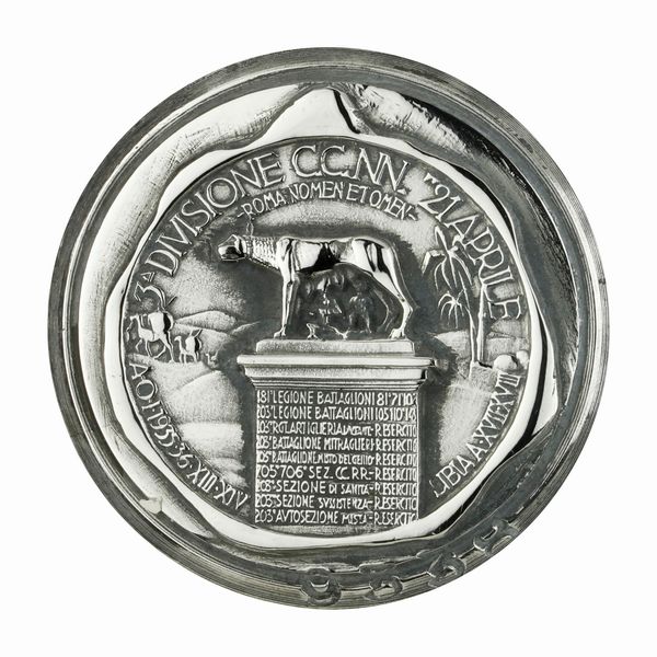 P 3A Divisione Cc.Nn. 21 Aprile Roma Nomen Et Omen 1935-1936 -XIII-XIV Libia A XVII E XVIII 39 x 41 mm  - Asta Conii e Punzoni della Storica Fabbrica di Medaglie Lorioli (1919-1950) - Associazione Nazionale - Case d'Asta italiane
