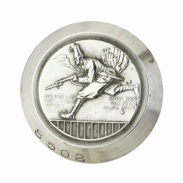 P Amar Cocche 19/8/37 Ponte Al Sagan 22/1/38 Alotta 19/2/38 Bengali 20/2/38 Benneia 21/2/38 Taggi 22/2/38 Mallega 24/2/38 41 x 38 mm  - Asta Conii e Punzoni della Storica Fabbrica di Medaglie Lorioli (1919-1950) - Associazione Nazionale - Case d'Asta italiane