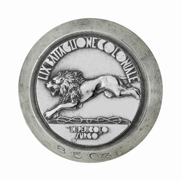 P Lix Battaglione Coloniale In Pericolo Surgo 41 x 40.  mm  - Asta Conii e Punzoni della Storica Fabbrica di Medaglie Lorioli (1919-1950) - Associazione Nazionale - Case d'Asta italiane