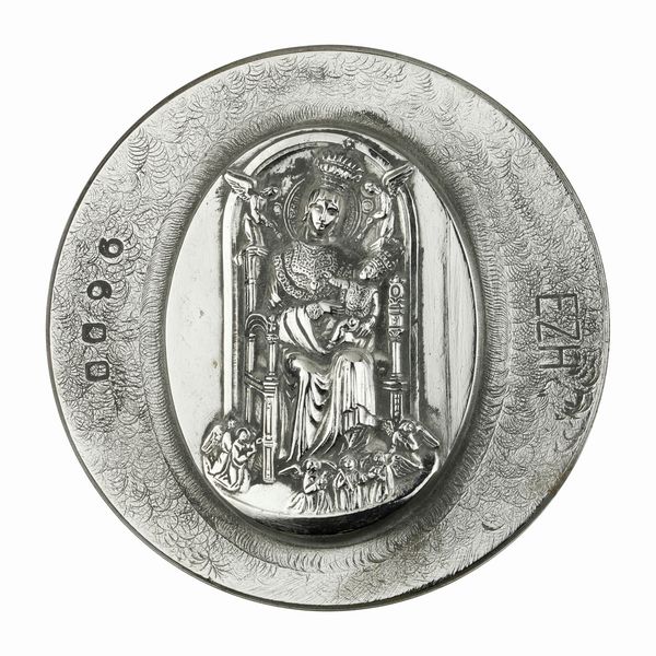P Madonna In Trono Con Bimbo 58 x 37 mm  - Asta Conii e Punzoni della Storica Fabbrica di Medaglie Lorioli (1919-1950) - Associazione Nazionale - Case d'Asta italiane