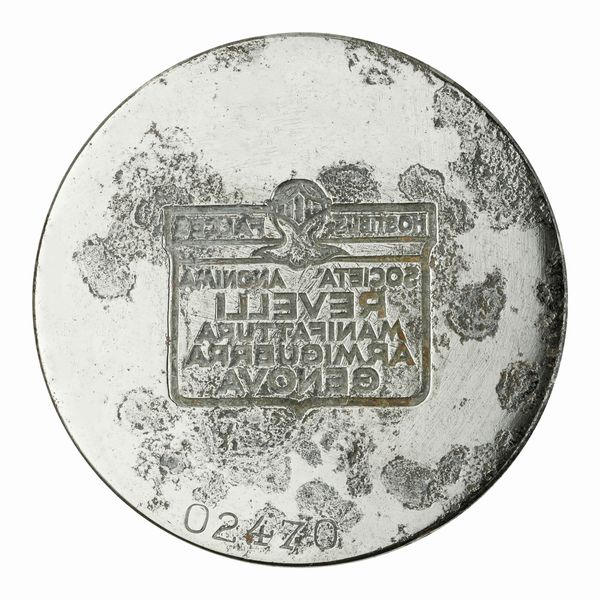 N Hostibus Falce(O-S?) Societa Anonima Revelli Manifattura Armi Guerra Genova. 58 x 47 mm  - Asta Conii e Punzoni della Storica Fabbrica di Medaglie Lorioli (1919-1950) - Associazione Nazionale - Case d'Asta italiane