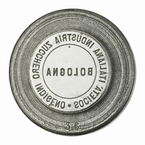 N Societa Italiana Industria Zucchero Indigeno Bologna 53 x 52 mm  - Asta Conii e Punzoni della Storica Fabbrica di Medaglie Lorioli (1919-1950) - Associazione Nazionale - Case d'Asta italiane