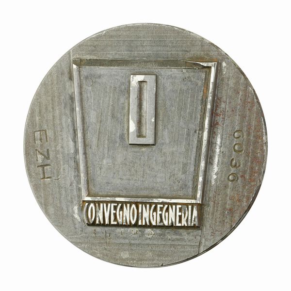 P Convegno Ingegneria 58 x 41 mm  - Asta Conii e Punzoni della Storica Fabbrica di Medaglie Lorioli (1919-1950) - Associazione Nazionale - Case d'Asta italiane
