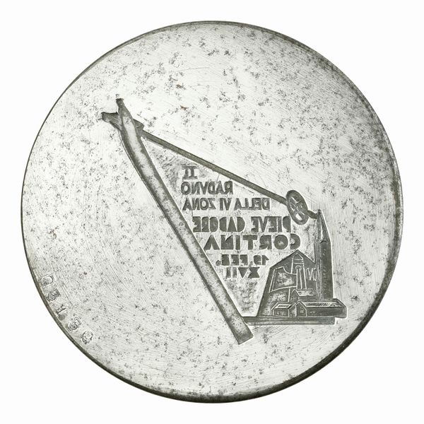 N Ii Raduno Della Vi Zona Pieve Cadore Cortina 19 Feb. XVII (1939) 88 x 51 mm  - Asta Conii e Punzoni della Storica Fabbrica di Medaglie Lorioli (1919-1950) - Associazione Nazionale - Case d'Asta italiane