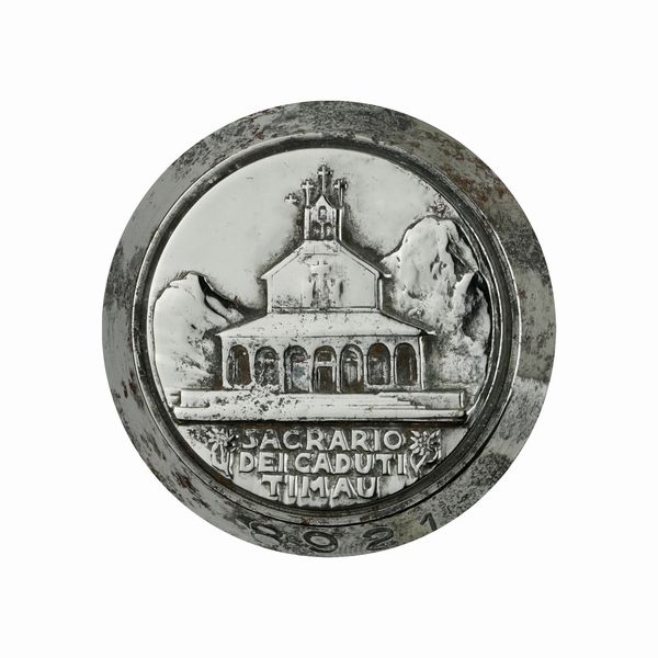 P Sacrario Dei Caduti Timau 36 x 38 mm  - Asta Conii e Punzoni della Storica Fabbrica di Medaglie Lorioli (1919-1950) - Associazione Nazionale - Case d'Asta italiane