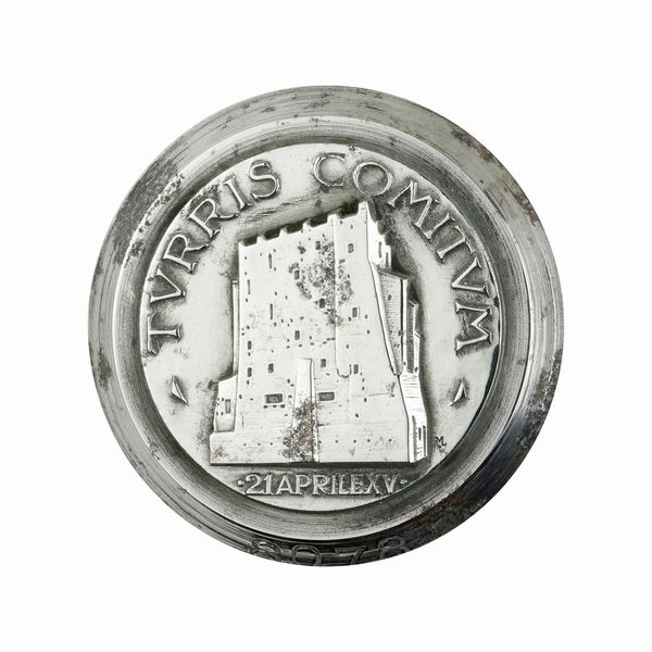 P Turris Comitum 21 Aprile XV° 41 x 39 mm  - Asta Conii e Punzoni della Storica Fabbrica di Medaglie Lorioli (1919-1950) - Associazione Nazionale - Case d'Asta italiane