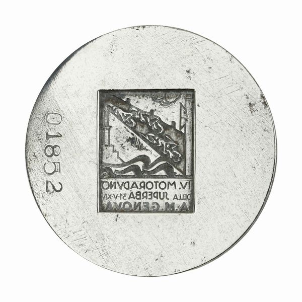 N Iv Motoraduno Della Superba 31.V.Xiv A.M.Genova 47 x 44 mm  - Asta Conii e Punzoni della Storica Fabbrica di Medaglie Lorioli (1919-1950) - Associazione Nazionale - Case d'Asta italiane