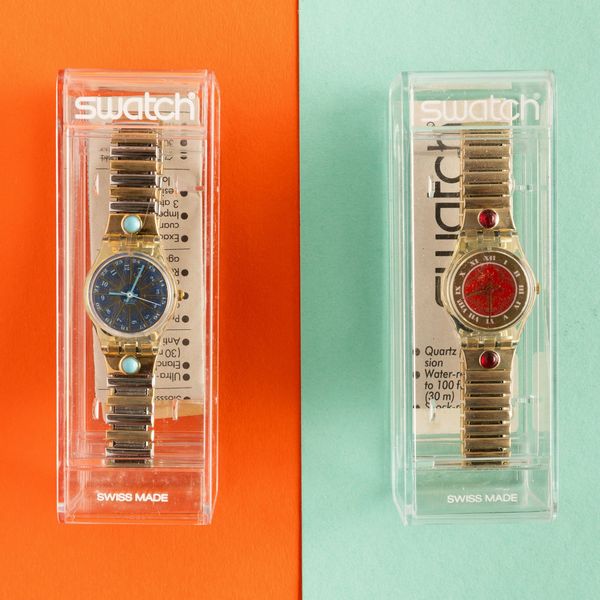 Swatch : Due Swatch bracciale elastico NOS  - Asta Swatch my Valentine - Associazione Nazionale - Case d'Asta italiane