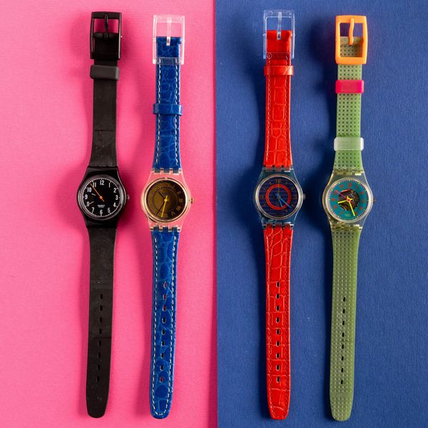 Swatch : Quattro Swatch Lady NOS Swatch Lady <BR>Swatch Anthelope<BR>Swatch Gin Rosa<BR>Swatch Summer  - Asta Swatch my Valentine - Associazione Nazionale - Case d'Asta italiane