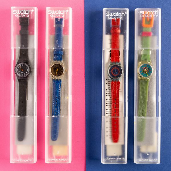 Swatch : Quattro Swatch Lady NOS Swatch Lady <BR>Swatch Anthelope<BR>Swatch Gin Rosa<BR>Swatch Summer  - Asta Swatch my Valentine - Associazione Nazionale - Case d'Asta italiane