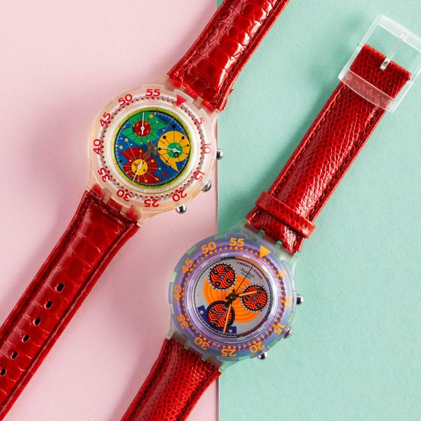 Swatch : Due Swatch Aquachrono NOS  - Asta Swatch my Valentine - Associazione Nazionale - Case d'Asta italiane