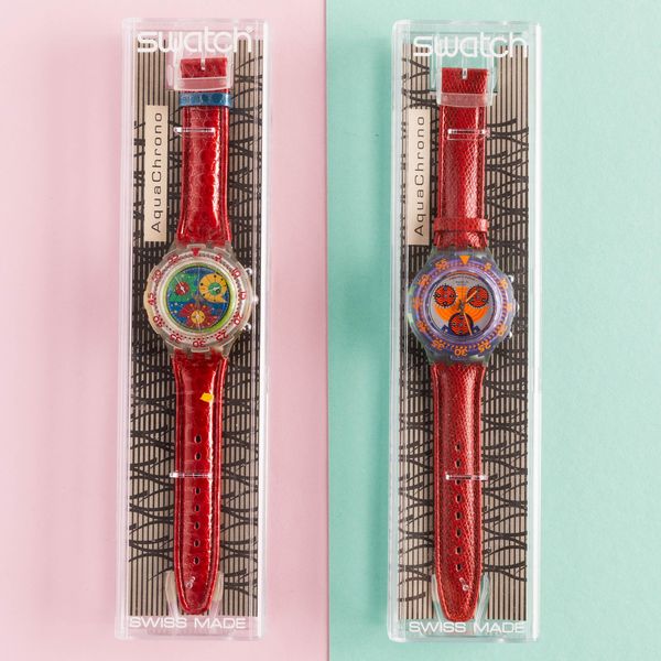 Swatch : Due Swatch Aquachrono NOS  - Asta Swatch my Valentine - Associazione Nazionale - Case d'Asta italiane
