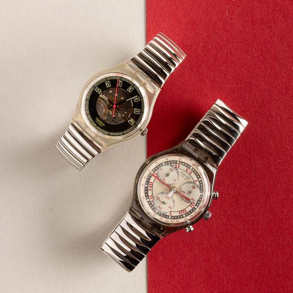 Swatch : Swatch bracciale elastico e Swatch Chrono bracciale elastico NOS  - Asta Swatch my Valentine - Associazione Nazionale - Case d'Asta italiane